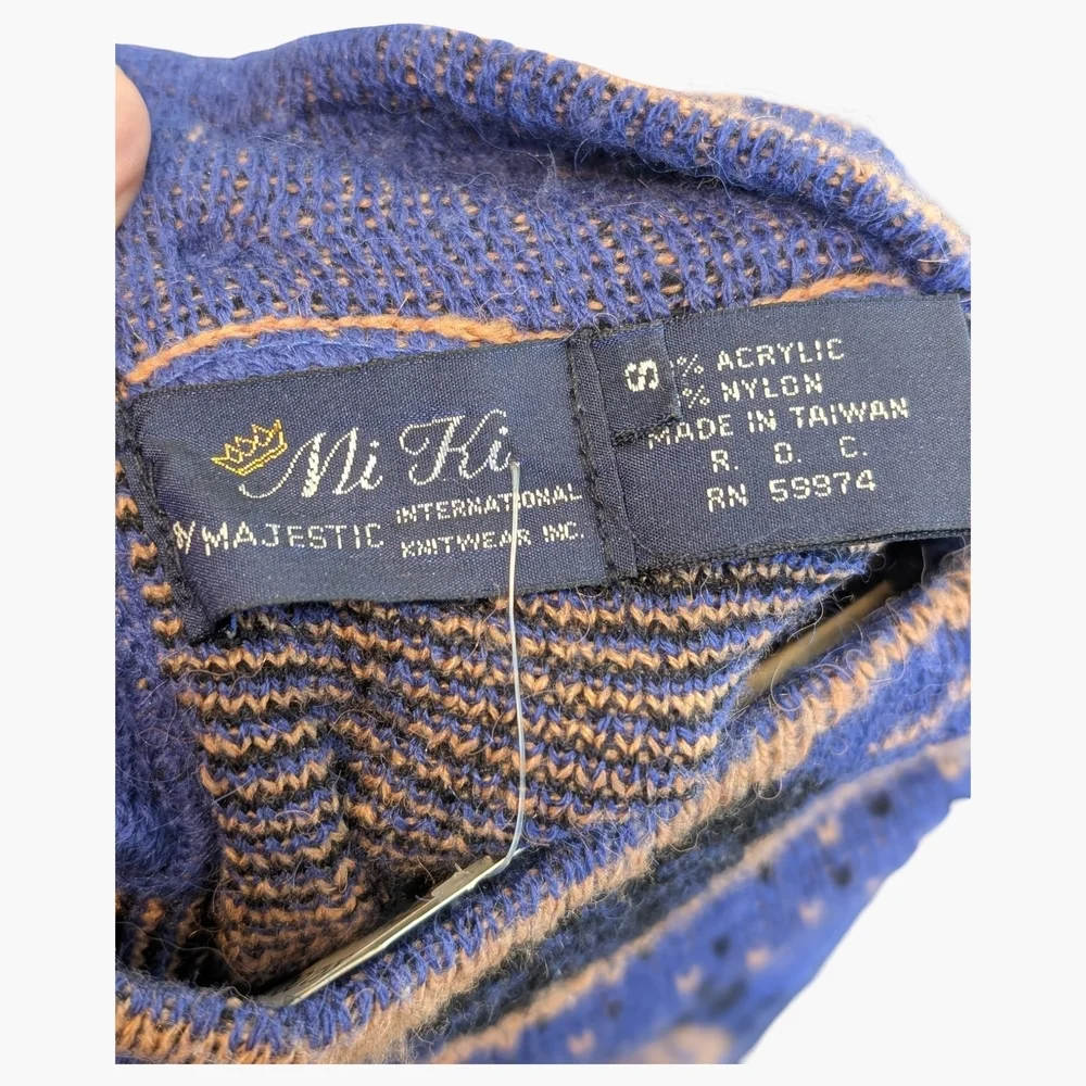 Vintage Floral Knit Sweater | Mock Neck | Women's Medium - Picture 5 of 5